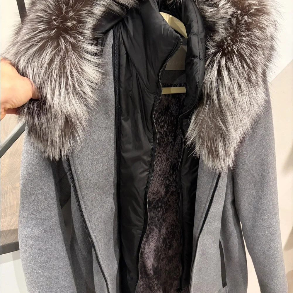 Soia & Kyo Charlena Fox Fur-Trim, Wool-Blend Coat - Picture 5 of 11